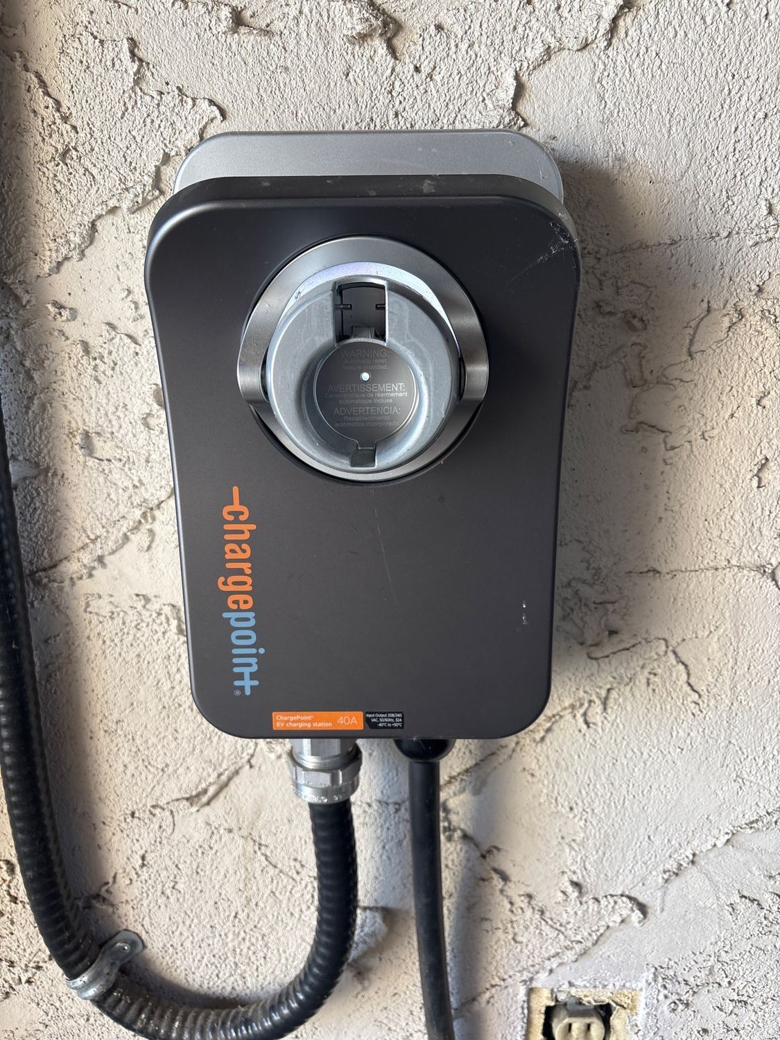 ChargePoint Level 2 EV charger installed on a Victoria home